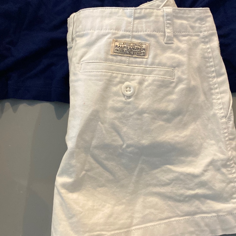 Girls size 14 polo shorts size 7 color white cross posted